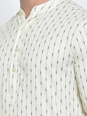 white printed medium length kurta - 17718772 - Standard Image - 5