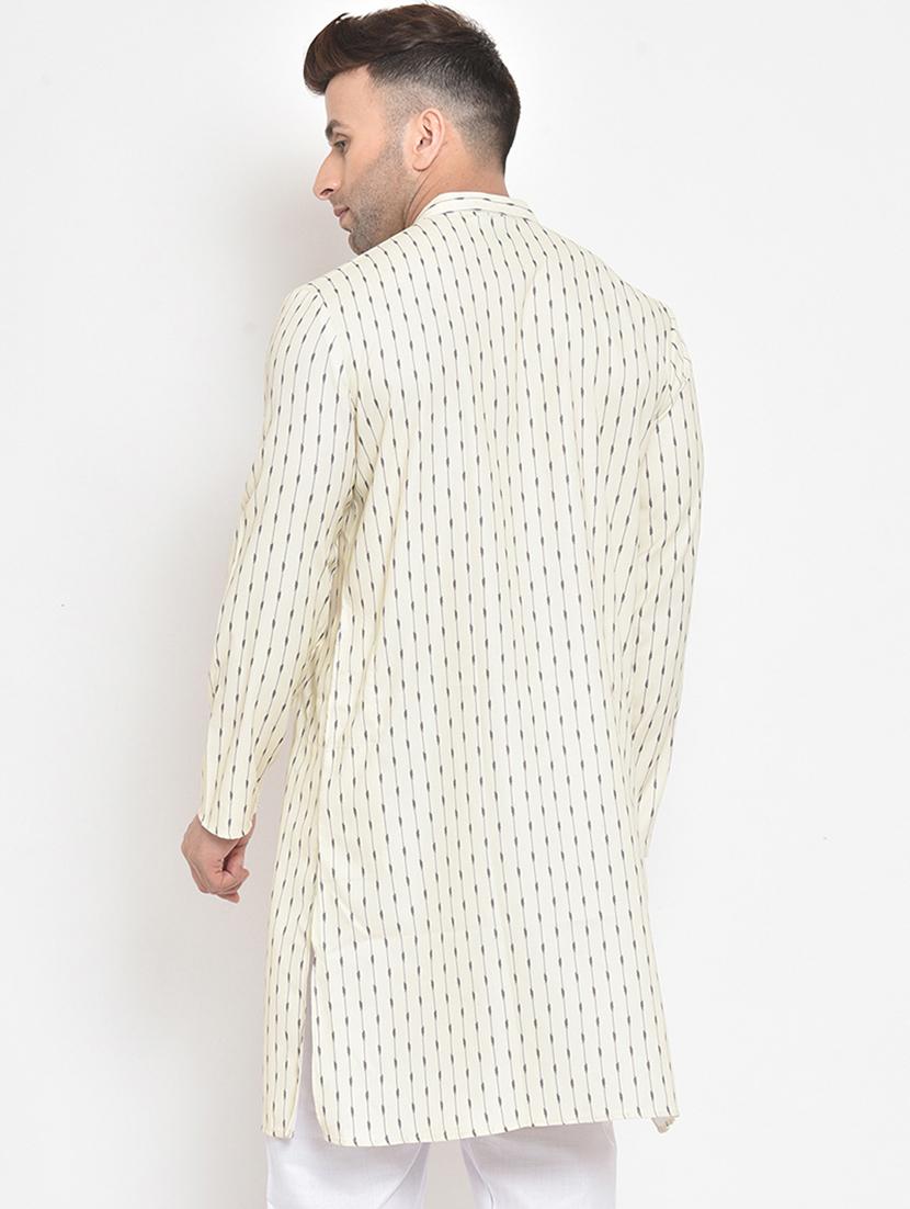 white printed medium length kurta - 17718772 - Zoom Image - 3