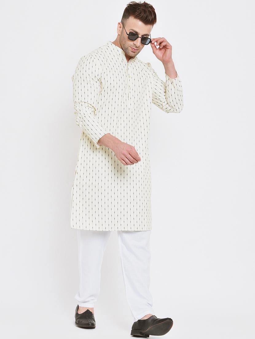 white printed medium length kurta - 17718772 - Zoom Image - 4