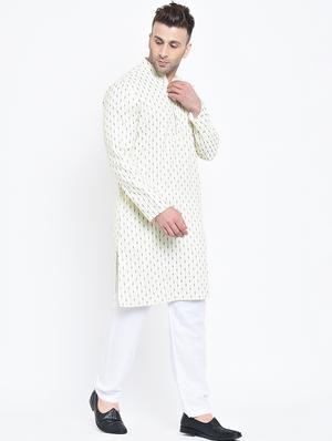 white striped kurta pyjama set - 17718877 - Standard Image - 3