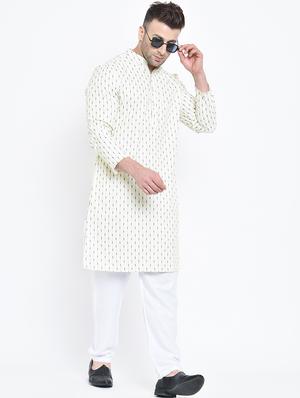 white striped kurta pyjama set - 17718877 - Standard Image - 5