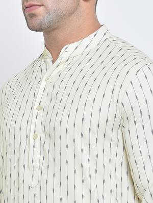 white striped kurta pyjama set - 17718877 - Standard Image - 6
