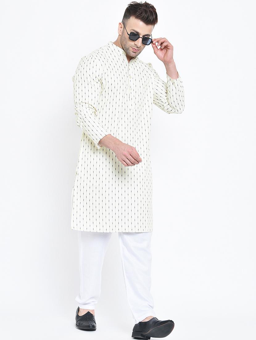 white striped kurta pyjama set - 17718877 - Zoom Image - 5