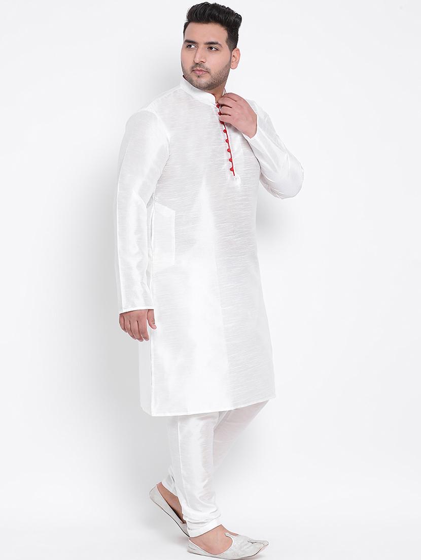 plus size white solid kurta pyjama set - 17718890 - Zoom Image - 2