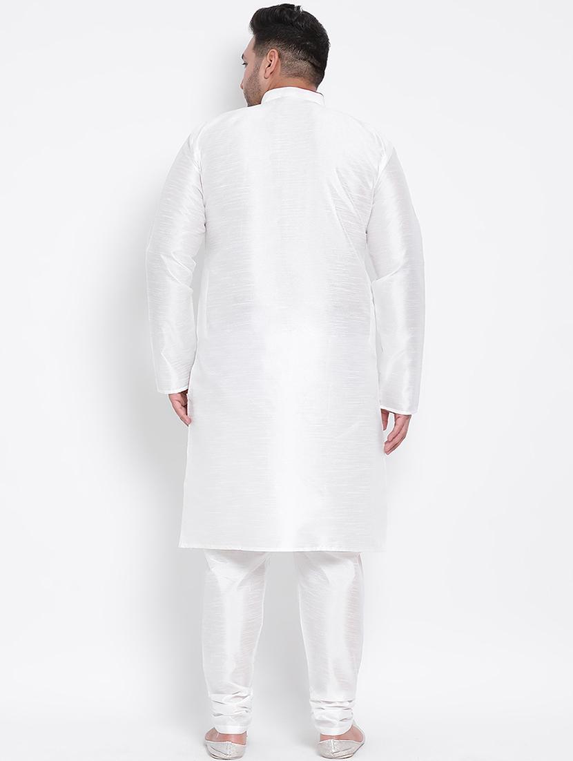 plus size white solid kurta pyjama set - 17718890 - Zoom Image - 4