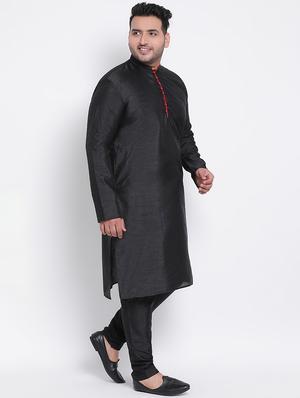 plus size black solid kurta pyjama set - 17718917 - Standard Image - 2
