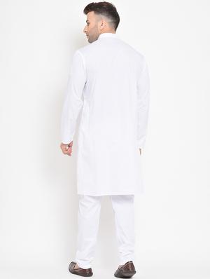 white solid kurta pyjama set - 17718923 - Standard Image - 4