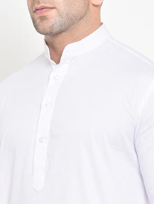 white solid kurta pyjama set - 17718923 - Standard Image - 6