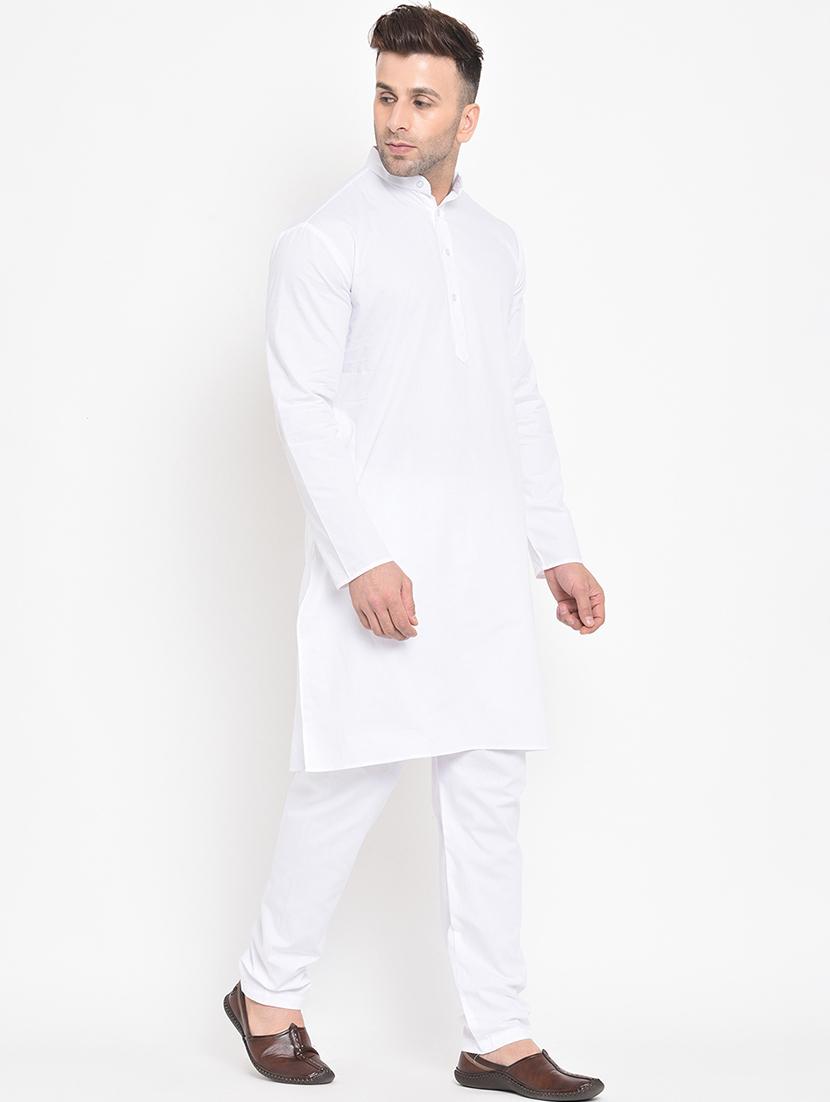 white solid kurta pyjama set - 17718923 - Zoom Image - 3