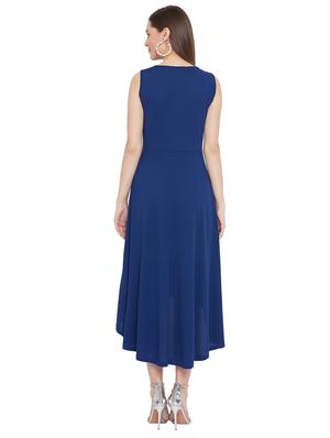 navy blue polyester high low dress - 17718955 - Standard Image - 3