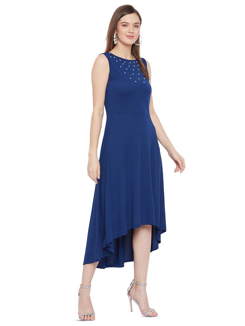 navy blue polyester high low dress - 17718955 - Zoom Image - 2