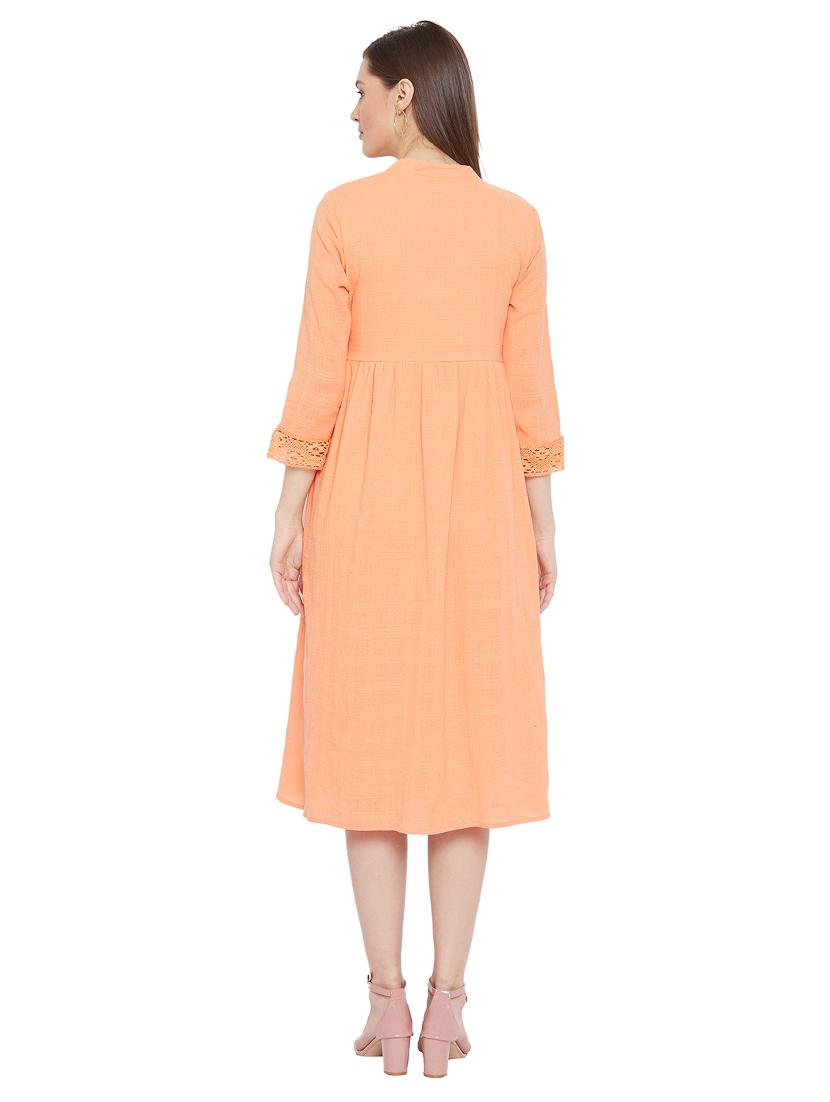 orange cotton aline dress - 17718958 - Zoom Image - 3