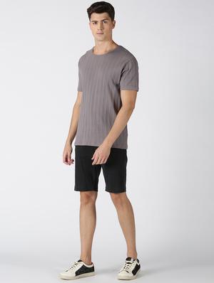 grey self design t-shirt - 17718965 - Standard Image - 4