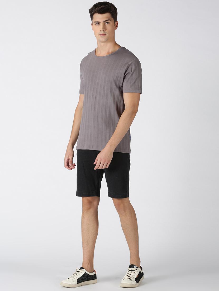 grey self design t-shirt - 17718965 - Zoom Image - 4