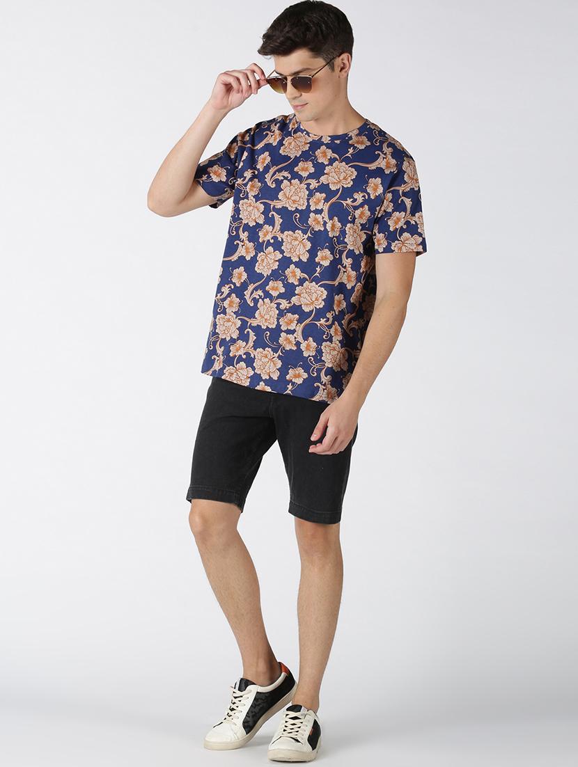 blue floral all over print t-shirt - 17718968 - Zoom Image - 4