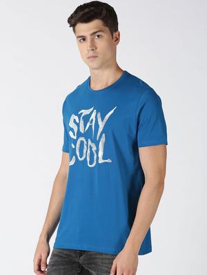blue cotton front printed t-shirt - 17718993 - Standard Image - 2