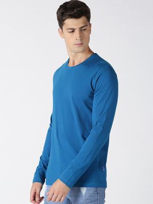 blue solid t-shirt - 17719010 - Standard Image - 2