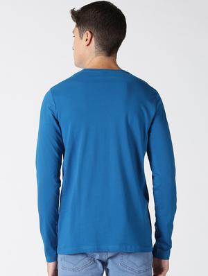 blue solid t-shirt - 17719010 - Standard Image - 3
