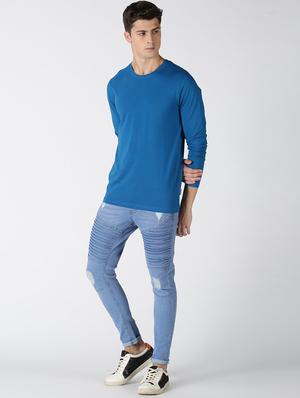 blue solid t-shirt - 17719010 - Standard Image - 4