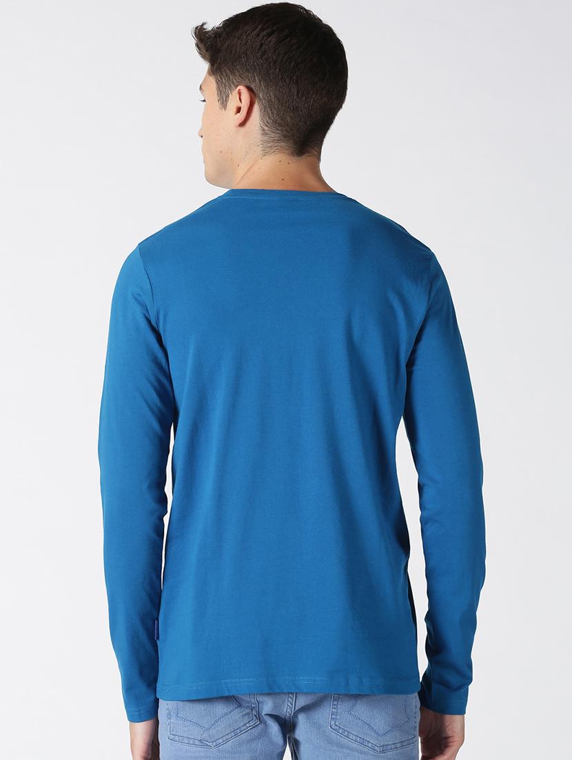 blue solid t-shirt - 17719010 - Zoom Image - 3