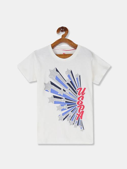 white printed regular tee - 17719068 - Standard Image - 1