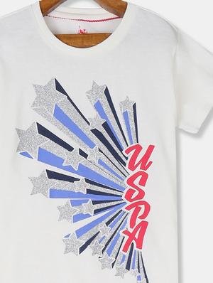 white printed regular tee - 17719068 - Standard Image - 3