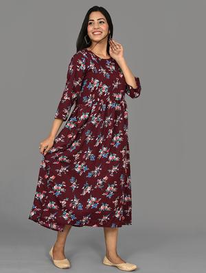 tie front floral maternity wear dress - 17719284 - Standard Image - 2