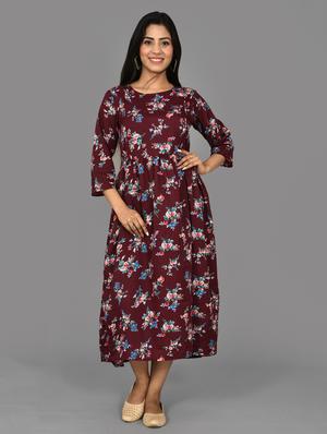 tie front floral maternity wear dress - 17719284 - Standard Image - 4