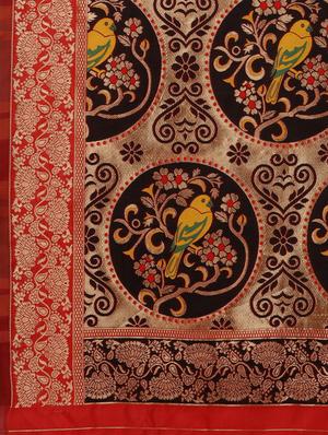 conversational banarasi saree with blouse - 17719300 - Standard Image - 4