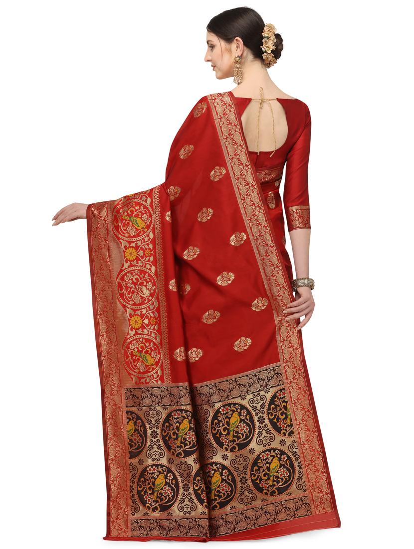 conversational banarasi saree with blouse - 17719300 - Zoom Image - 2