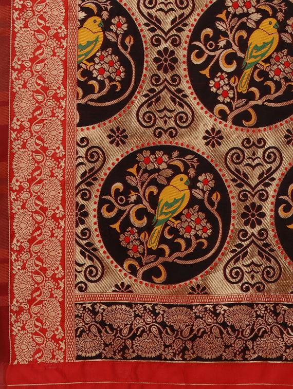 conversational banarasi saree with blouse - 17719300 - Zoom Image - 4