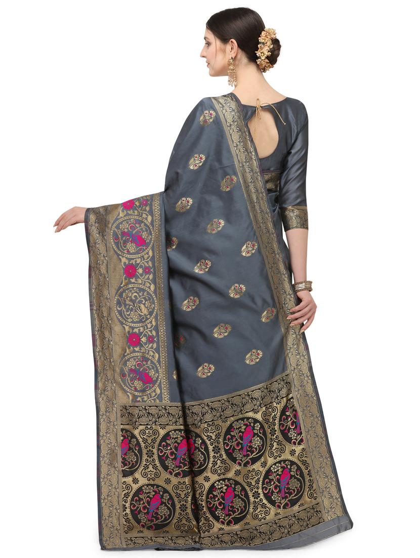 conversational banarasi saree with blouse - 17719303 - Zoom Image - 2