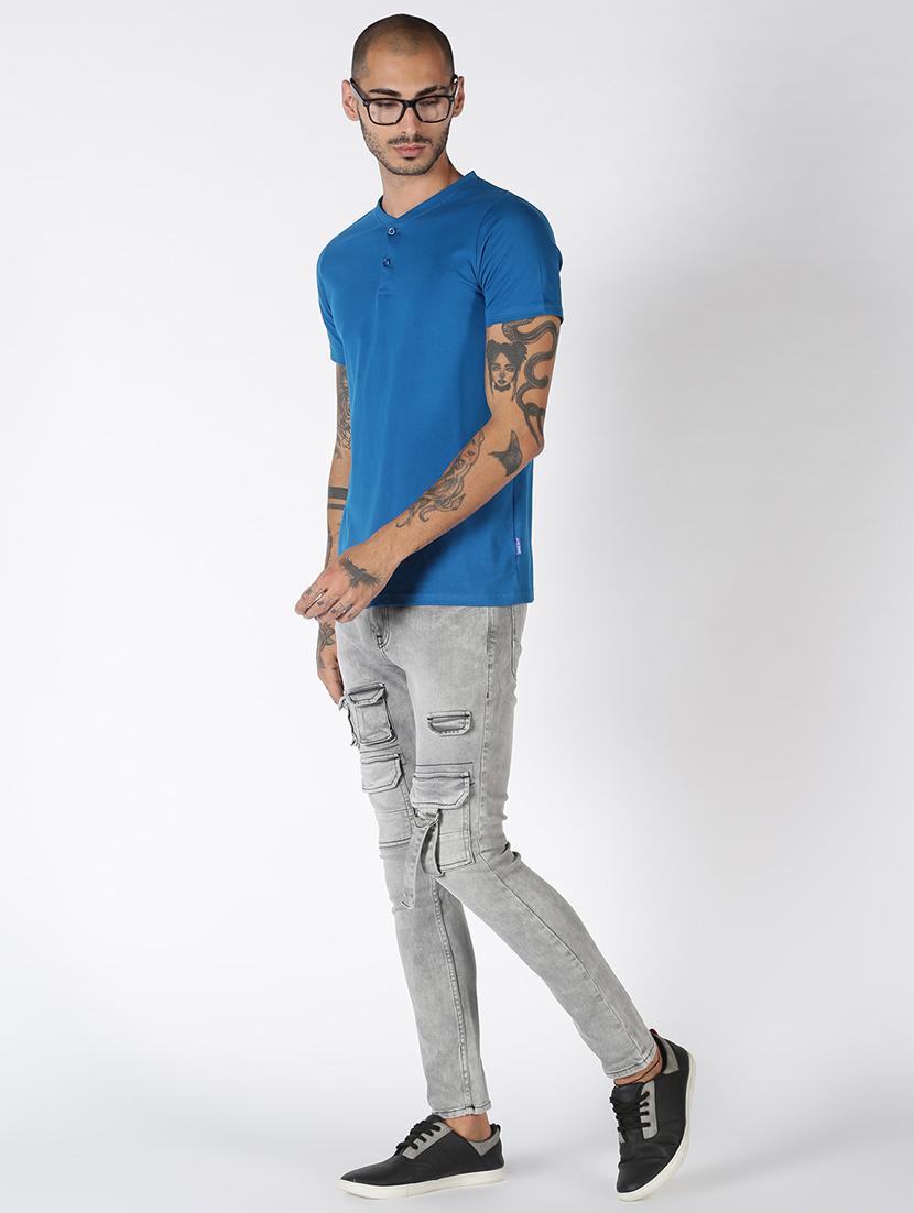 blue solid t-shirt - 17719358 - Zoom Image - 4