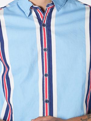 blue striped casual shirt - 17719393 - Standard Image - 5
