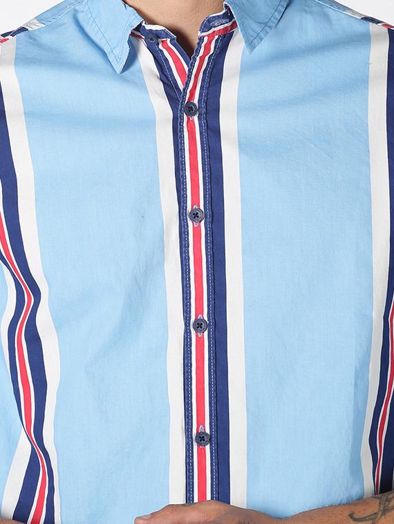 blue striped casual shirt - 17719393 - Zoom Image - 5