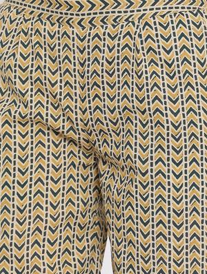 green cotton blend kurta palazzo set - 17727172 - Standard Image - 5
