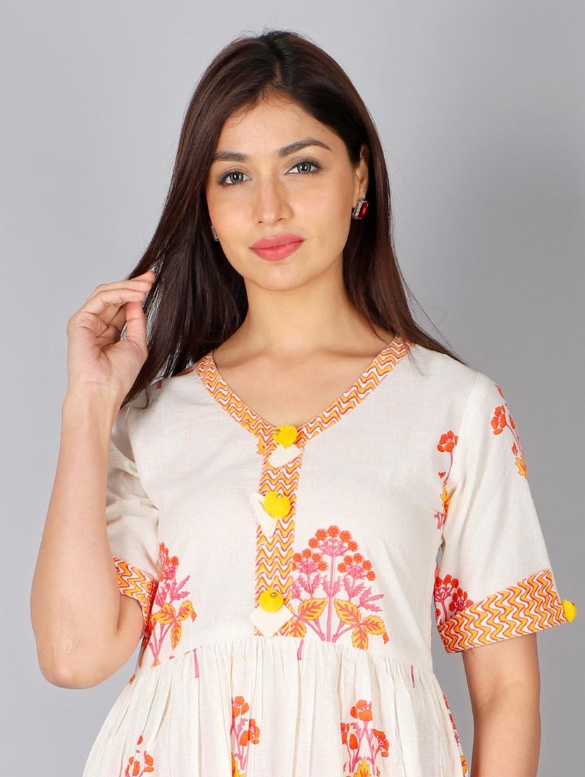 flared printed kurta - 17727247 - Zoom Image - 4