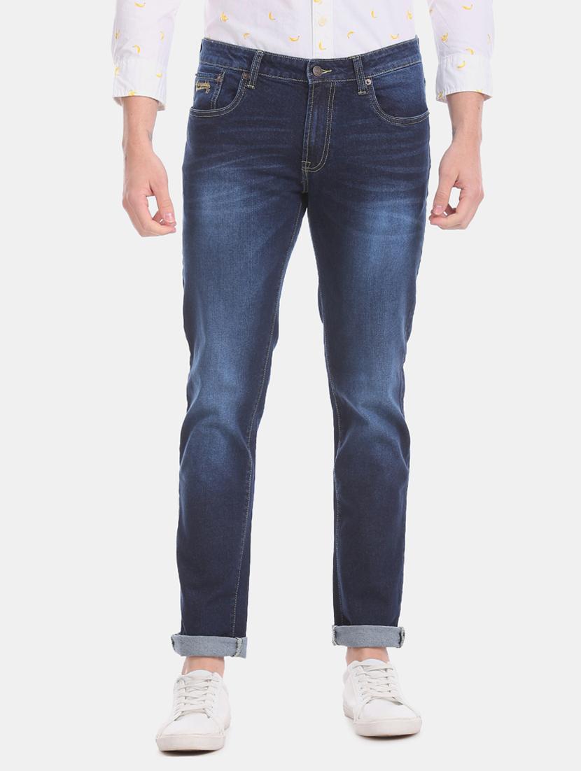 blue heavy washed denim jeans - 17727432 - Zoom Image - 1