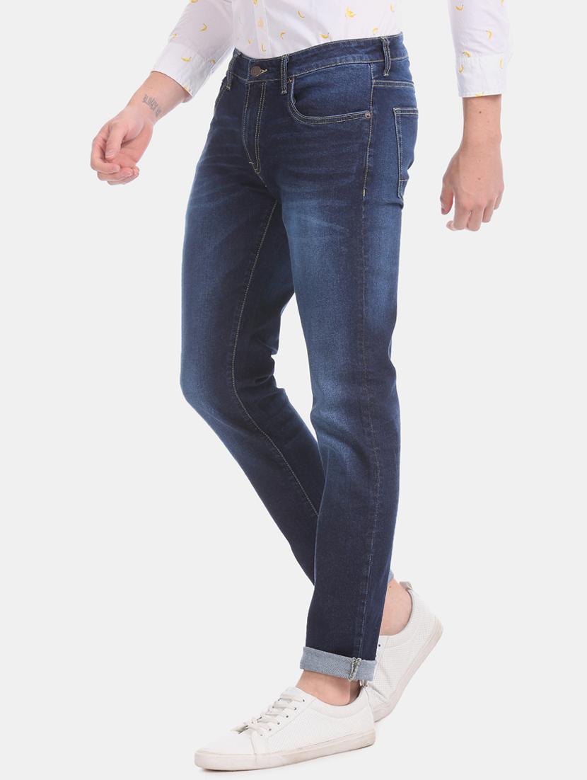 blue heavy washed denim jeans - 17727432 - Zoom Image - 2