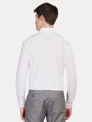 white printed formal shirt - 17727928 - Standard Image - 3