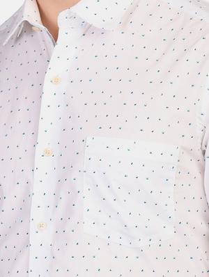 white printed formal shirt - 17727928 - Standard Image - 5