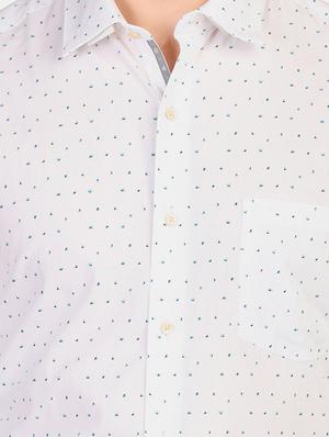 white printed formal shirt - 17727928 - Standard Image - 6