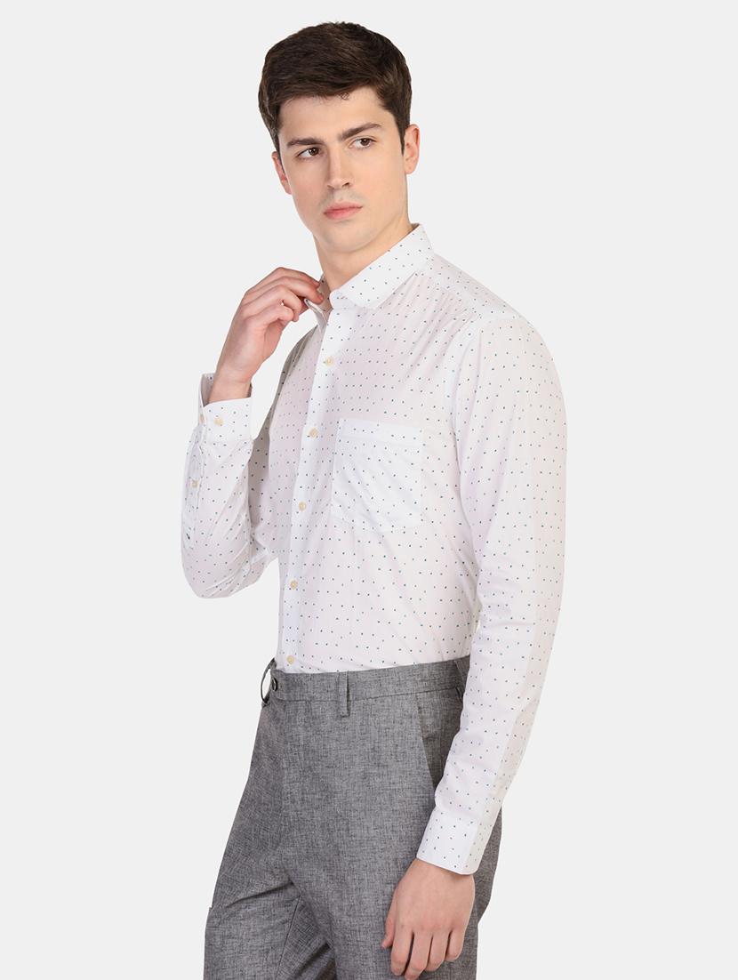 white printed formal shirt - 17727928 - Zoom Image - 2