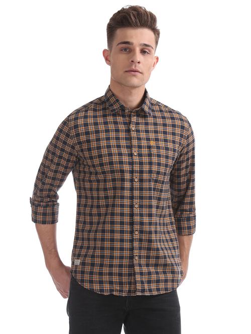 blue checkered casual shirt - 17728147 - Standard Image - 1