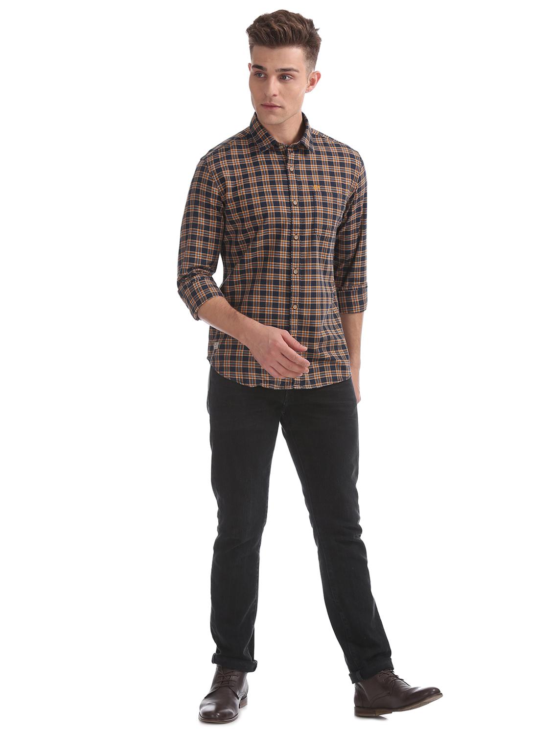 blue checkered casual shirt - 17728147 - Zoom Image - 4