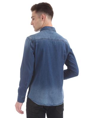blue solid casual shirt - 17728162 - Standard Image - 3