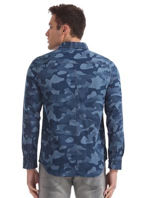 blue camouflage casual shirt - 17728163 - Standard Image - 3