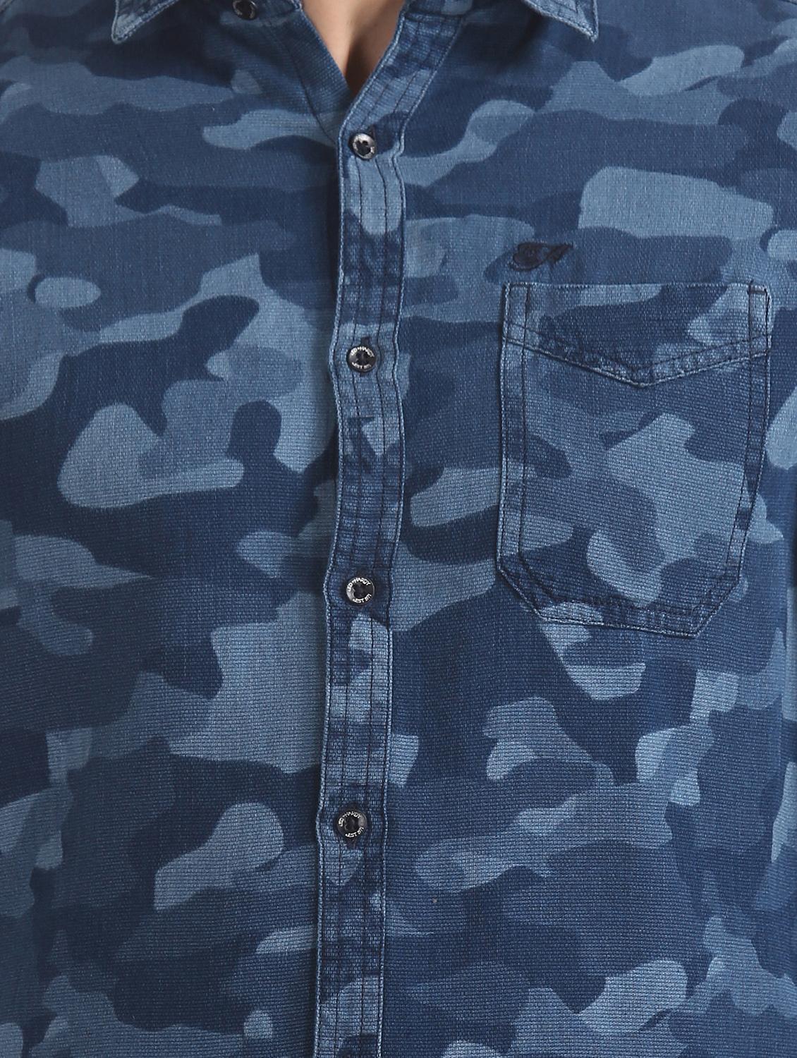 blue camouflage casual shirt - 17728163 - Zoom Image - 5