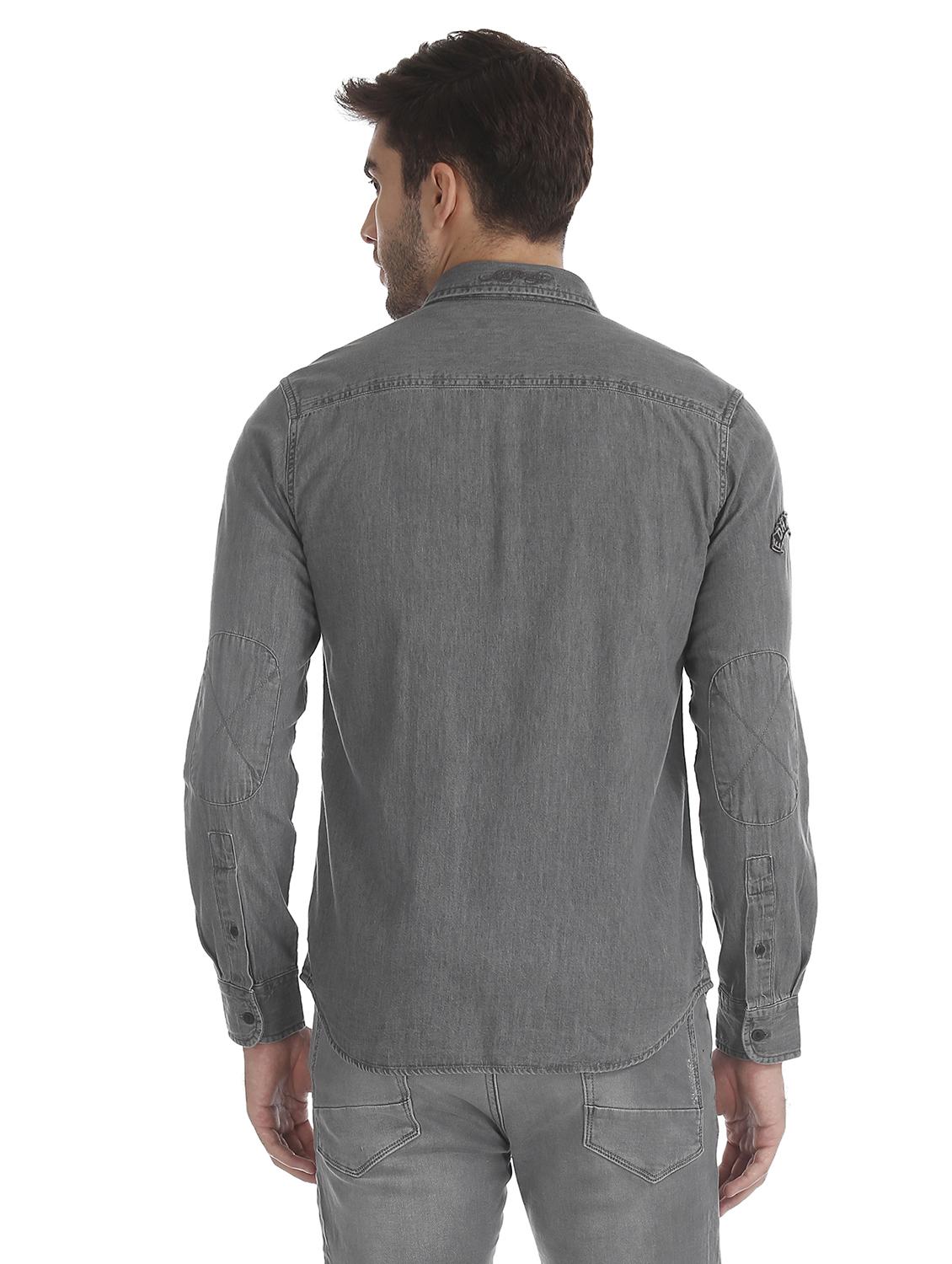 grey solid casual shirt - 17728281 - Zoom Image - 3