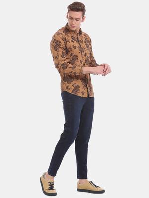 brown floral casual shirt - 17728282 - Standard Image - 4
